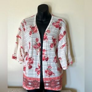 Floral Open Front Cardigan